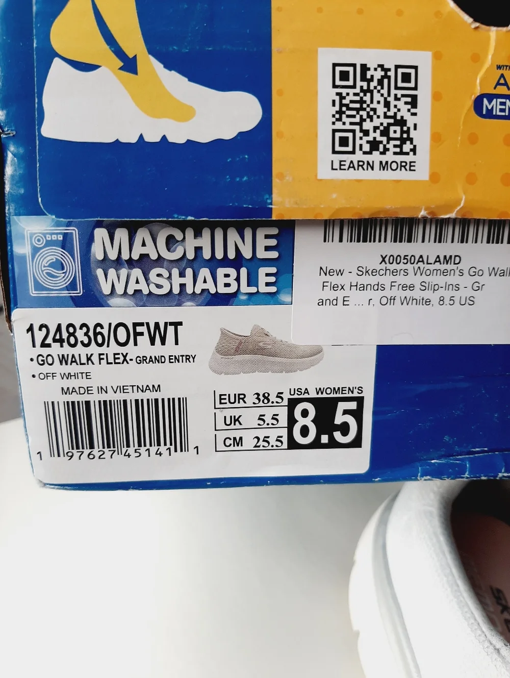 Skechers Off White Slip-ins Memory Foam Sneakers - Picture 7 of 7